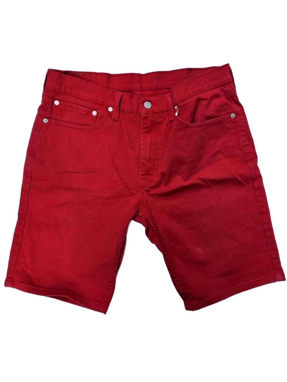 Levi's 511 Slim Fit Denim Shorts Vibrant Scooter Red  Waist 34